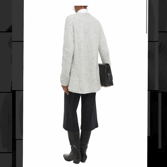 Rag & Bone Grey Ribbed Knit Wool Cardigan XXS - Picture 3 of 4